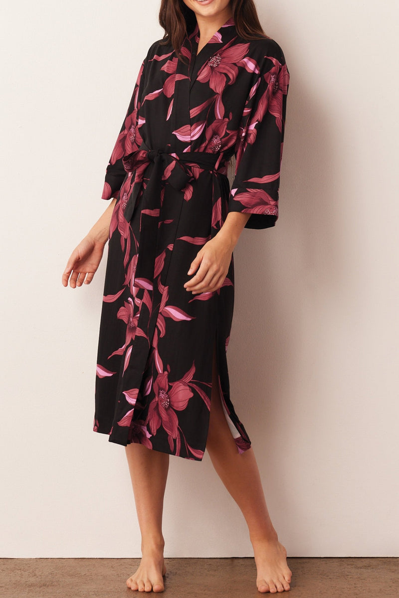 Vera Cloud Jersey Midi Robe in Flora