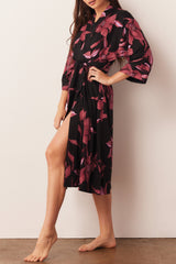 Vera Cloud Jersey Midi Robe in Flora