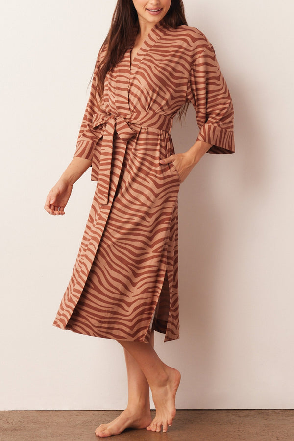 Vera Cloud Jersey Midi Robe in Bengal