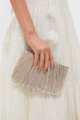 Champagne Shimmer Brit Pleated Clutch