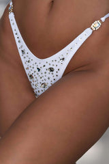 Diamond Girl Thong Bottom White