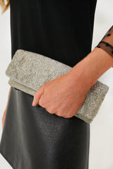Silver Beaded Clutch