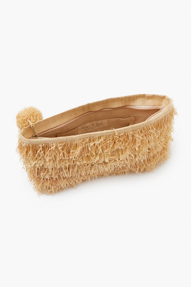 Natural Sasha Fringe Clutch