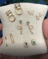 Diamond Butterfly Stud Earrings