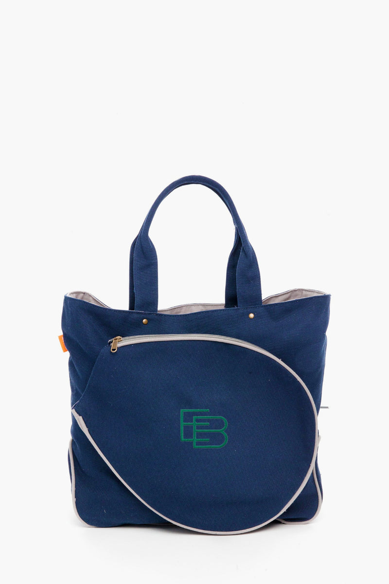 Navy Monogrammed Tennis Tote