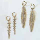 Diamond Feather Earrings