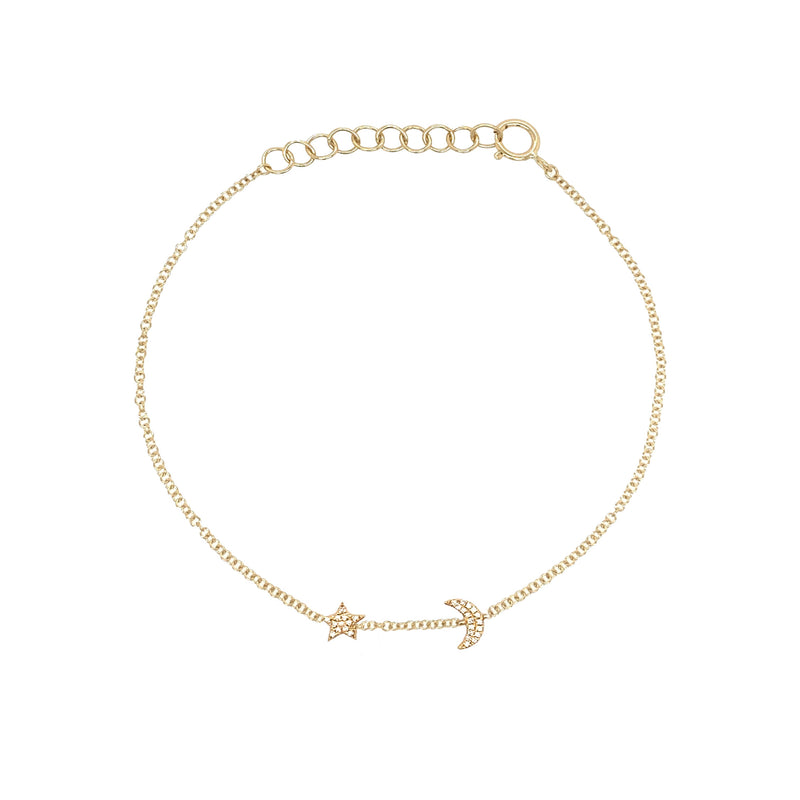 Diamond Star & Moon Bracelet