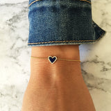 Diamond & Lapis Heart Bracelet