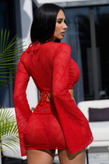 Velencia Crop Top Red