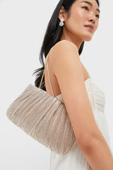Champagne Shimmer Brit Pleated Clutch